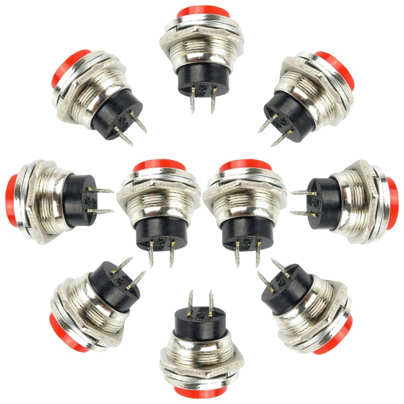 Unbranded 10Pcs Round Button Head Power Switch Circle Control Kill