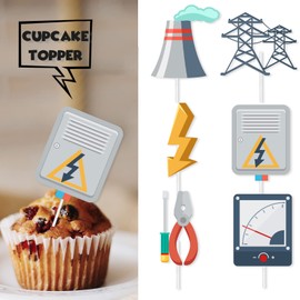 S-Cp-0808Ice Cream Fruit Dessert Cupcake Topper Colorful Glitter Happy Birthday Sensory Pop Game Theme Decor Supplies Baby Shower Boys Girls Birthday Party Decorations