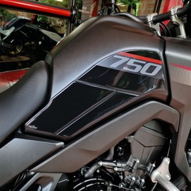 Resin Bike Motorcycle 3D Stickers Compatible with Honda Transalp XL 750 2023. Tank Side Protections from Impact and Scratches. Pair of Resin Stickers - Made in Italy