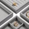 Oirlv Grey Microfibre Stackable Jewellery Trays 24 Grids Jewellery Display