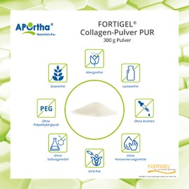 APOrtha® FORTIGEL® Pure Collagen Powder - 300 g Powder, Innovative, Bioactive Collagen Peptides for Bones and Cartilage, 300 g Powder for 2 Months, Gluten-Free, Allergy-Free, Lactose-Free, Sugar-Free