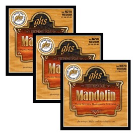GHS Strings MANDOLIN - Pure Nickel String Set - N270 - Medium, 11-41, Pack of 3