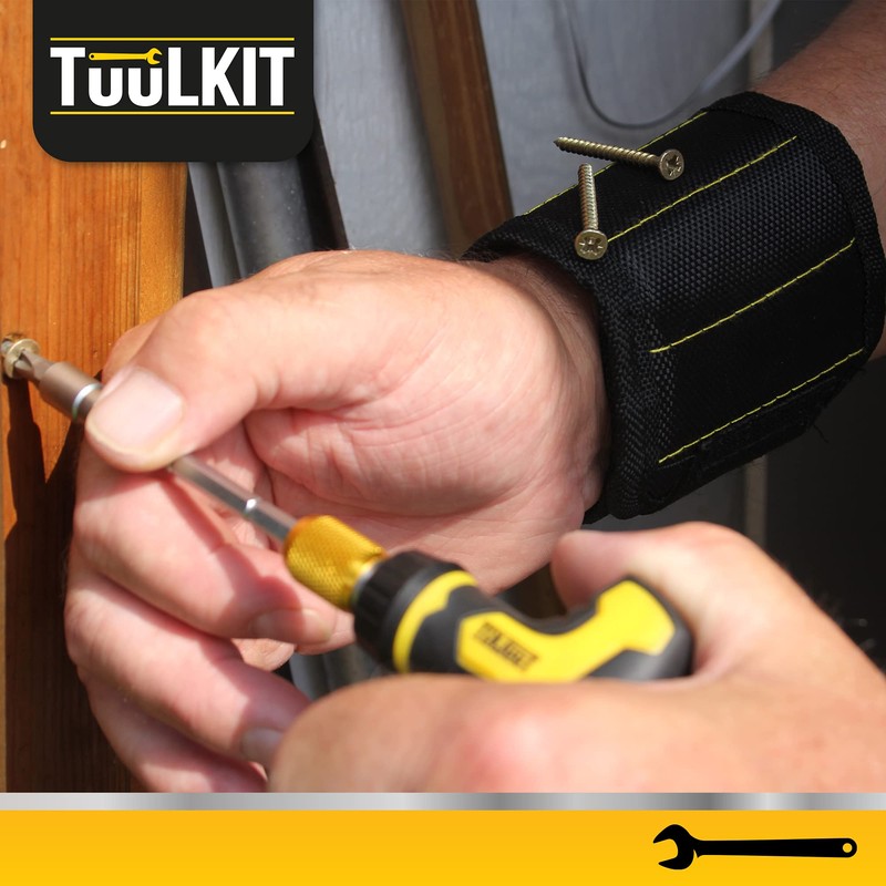 TuulKit Magnetic Tool Wristband – Magnetically Holds Tools Nails Screws