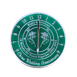 NauticalMart 20th China Wedding Anniversary Sundial Gift for Him or Her, Husband or Wife, Parents, Grand Parents, Couples to Celebrate Anniversary Unique Gift - 8 inches