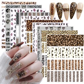8PCS Metallic Nail Art Sticker Decal 3D Self-Adhesive Thorn Flame Snake Irregular Star Moon Sun Butterfly Stripe Gold Silver Nail Stickers for Women DIY French Nail Decals Supplies Manicure Decoration