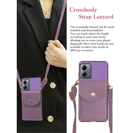 Tuxiwei Compatible for Cricket Outlast 5G 2024 Case with Card Holder Women, Compatible with AT&T Motivate Pro 5G Wallet Case PU Learher | Credit Card Slots | Strap Crossbody Magnetic Buttons -Purple