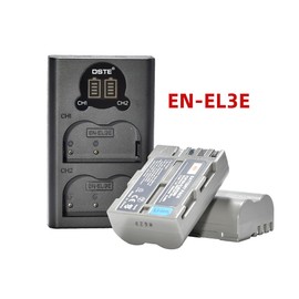 DSTE DE 2X EN-EL3E Ricambio Batteria + Dual USB Charger con Display LCD Compatibile per EN-EL3 e Nikon D30, D50, D70, D70S, D90, D80, D100, D200, D300, D300S, D700 Digital SLR Fotocamera