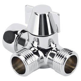 VIFERR 3 Way Diverter Valve, 1/2 Inch Shower Adapter Diverter G1/2 Inch Tap Diverter Valve T-Adapter Valve for Kitchen Bathroom Shower System Replacement Part