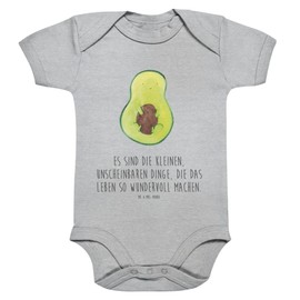 Mr. & Mrs. Panda Organic Baby Bodysuit Avocado with Core, Cotton, gray, 12 - 18 months