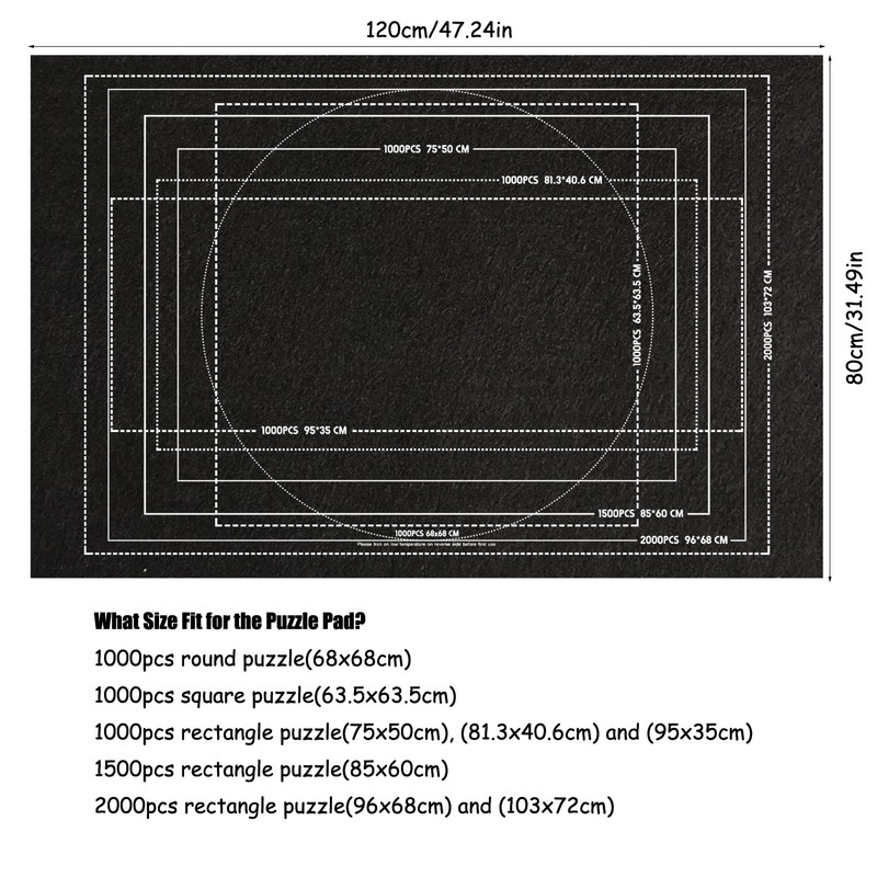 TINYOUTH Jigsaw Puzzle Roll Up Mat for 1000/1500/2000pcs Puzzle, 1.5mm