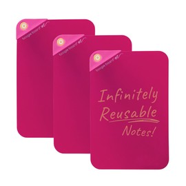 Boogie Board VersaNotes Expansion Pack, Ruby Pink - Reusable Dry-Erase Sticky Note Alternative 3-Pack for Home and Office, 4x6 Writing Surface with Instant Erase (VersaPen Stylus Not Included)