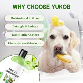 Pet Conditioner for Itching and Skin Irritation - Natural Pet Conditioner with Camellia Oil for Sensitive Skin, Reduce Shedding