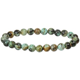 Eledoro PowerBead, Women’s Stretch Bead Bracelet, Made of 8 mm Gemstone Beads, 17 - 18 cm, gemstone, Green