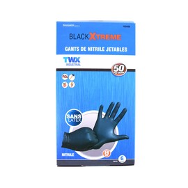Latex Free Disposable Nitrile Gloves - 8 Mil Thick Black (Large Size) - 50 Pack