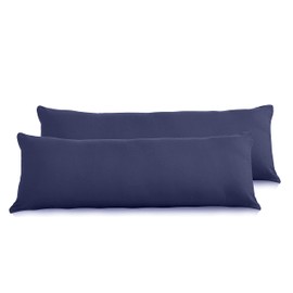New Evolive Soft Brushed Premium Microfiber Body Pillow Cover 21"x54" Pack of 2 with Zipper Closure, Navy