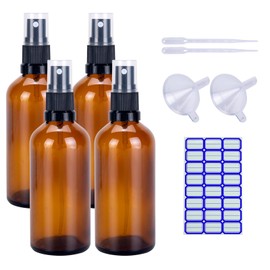 4 x Kleine Sprühflasche Klein Glas,Braunglas Sprühflasche 50ml,Zerstäuber Sprühflasche Glas Sprühflasche Braunglas,Kleine Sprühflaschen Zum Befüllen,Leere Sprühflaschen Zum Befüllen,Glassprühflaschen