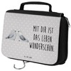 Mr. & Mrs. Panda Toiletry Bag Turtle Doves Love, gray,