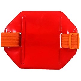 50 Pack, Fluorescent Orange Back, Band & Buckle, Armband, Badge Holder, Fits 2 3/4" x 4 1/8" Cards, Top Slit, Made in USA