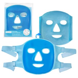 ICEHOF Cooling mask face with Velcro fastener, can be used on both sides (plush fabric), with high-quality gel for optimal cooling, cooling pads, face cooling face mask, with storage bag