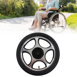 Drive Wheelchair Parts, 16 Inch Heavy Duty Electric Walker Replacement Wheels Rollator Wheels Wheelchair Tires Power Wheelchair Caster Wheel with Straight Hole & Keyway