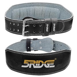 Weight Lifting Belt Gym Fitness Cowhide Leather Padded Lumbar Support Powerlifting Bodybuilding Deadlift Squats Exercise Workout Men Strength Training Equipment (M, Black)