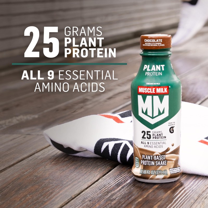 Muscle Milk Plant Based Protein Shake, Vanilla Caramel, 11.16 Fl