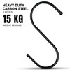 30 Pack Black S Hooks for Hanging Plants, Metal Hooks