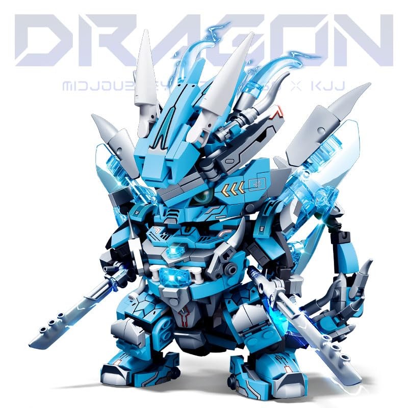 kececo Dragon Mecha Transforming,Mechanical Robot Dragon-Shaped Model Building Block Toy