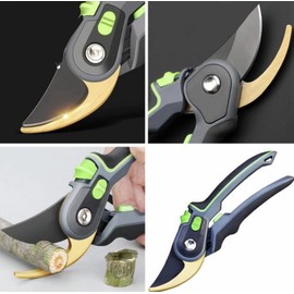 Gardening Pruner Flower Fruit Grass Cutter Pruner Scissor Shears Handheld Cutter Black and Gold