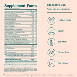 True Grace True Grace One Daily Women's Multivitamin Fermented Minerals, Organic Adaptogens & Mushrooms Whole Body Balance, Immune, Energy, Beauty Support - Non-GMO, Gluten Free, Soy Free - 30 Vegan Tablets