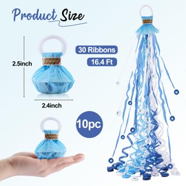 BATTIFE 10 Packs Blue Gender Reveal Streamer Poppers, Hand Throw Confetti Poppers, No Mess Paper Crackers for Baby Shower, It's a Boy Party Celebrations, Wedding, Birthday