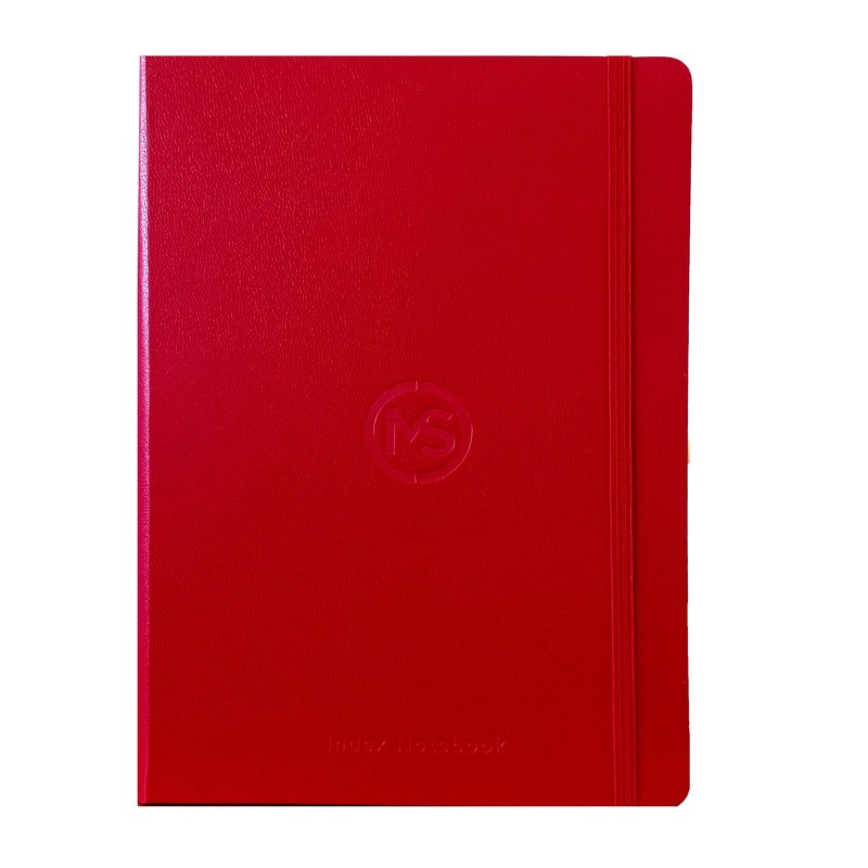 MS MY STATIONERY A5 Index Notebook Hardback Leatherette Cover 8mm