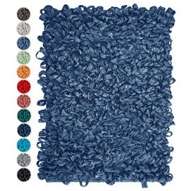 Lashuma Badezimmer Teppich Jeansblau, geeignet für Fußbodenheizung 50x70 cm