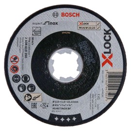 Bosch Professional Straight Cutting Disc Expert (for Inox, X-LOCK, Diameter 115 mm, Bore Diameter: 22.23 mm, Thickness: 1.6 mm)