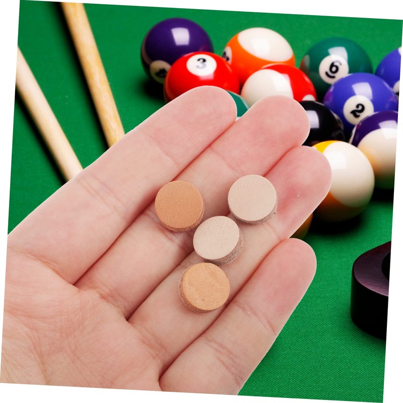Kisangel 80pcs Billiard Pool Tips Replacement Wear-Resistant Leather Tips for