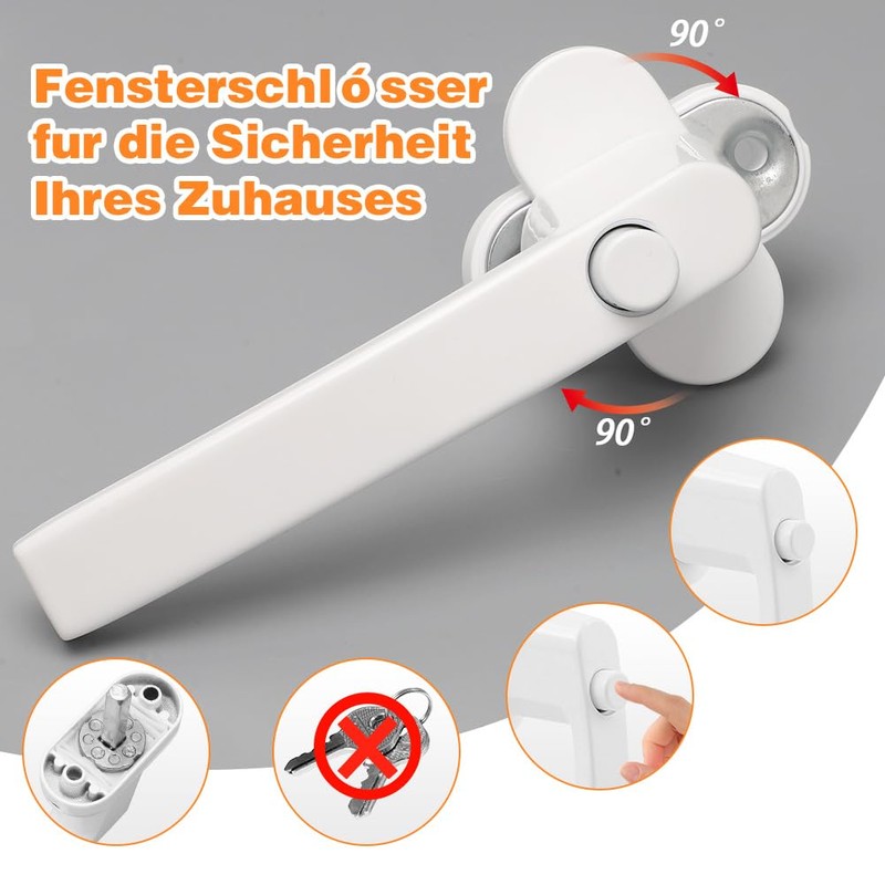 Pack of 4 Window Lock with Button, Window Handle Child
