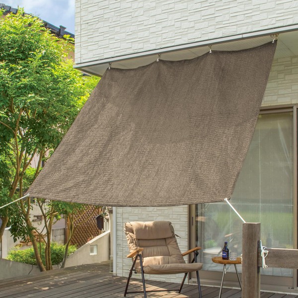 Takasho JSS-20BR Sunshade, Eco-Land Shade, Brown, 2 x 2, Sunshade