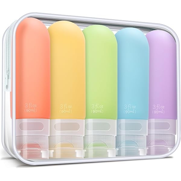 Travel Bottles for Toiletries,3oz Leak Proof Squeezable Travel Size Containers,