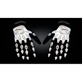 QEPAE Reflective Cycling Gloves Sports Gel Gloves (Black, M)