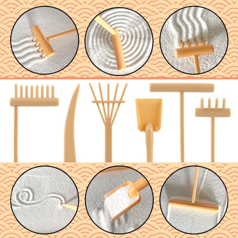 Plastic Mini Zen Garden Rake Tools, Zen Garden Tool Set