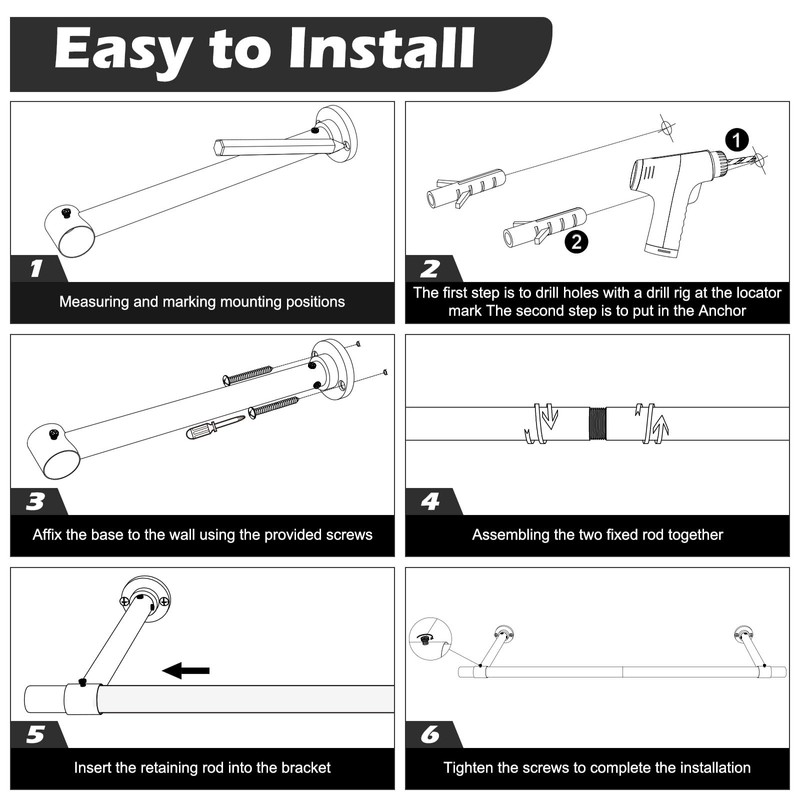 2 Pack Clothes Rack for Hanging Clothes, Heavy Duty Round