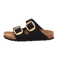 BIRKENSTOCK Arizona Big Buckle Sandal in Black Nubuck, black