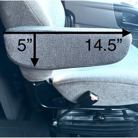 V-TRUCK CORP ARMREST Cover Set for Volvo VNL 2004-2018 OEM Stock SEAT, 15 INCHES, BLACK