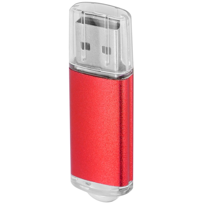 USB Flash Drive Transparent Cover Red Portable Storage Memory Stick
