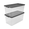 Sterilite 200 Quart Plastic Stacker Box, Lidded Storage Bin Container