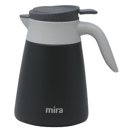 MIRA Insulated Coffee Carafe Server, Stainless Steel Vacuum Flask Coffee Dispenser, 34 oz, Graphite
