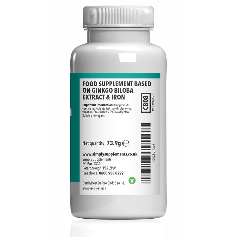 Ginkgo Biloba 6,000mg | with Added Iron | Supports Cognitive