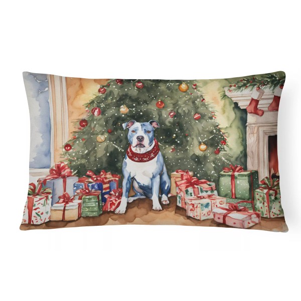 Pit Bull Terrier Christmas Canvas Fabric Decorative Pillow DAC1224PW1216