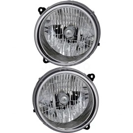 jpautowholesale For 2003-2004 Jeep Liberty Headlight Halogen Set Driver and Passenger Side
