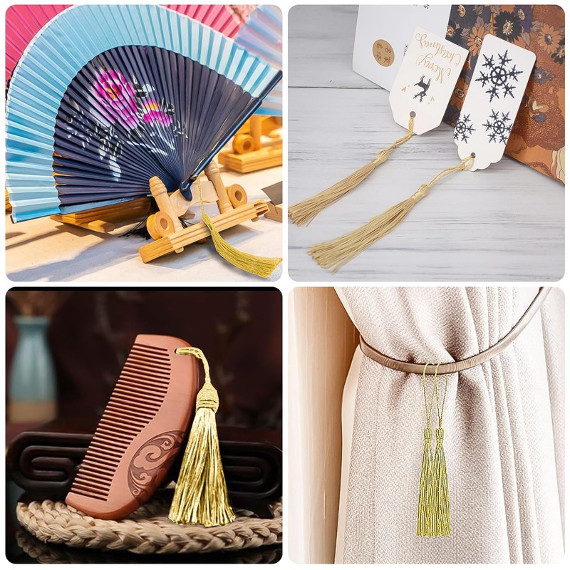 YAZANY 20 Pcs Gold Tassels, Bookmar